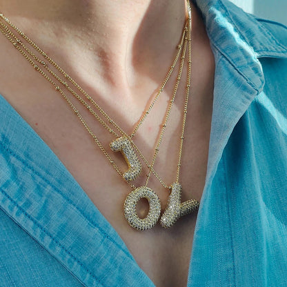 Bubble Initial Necklace