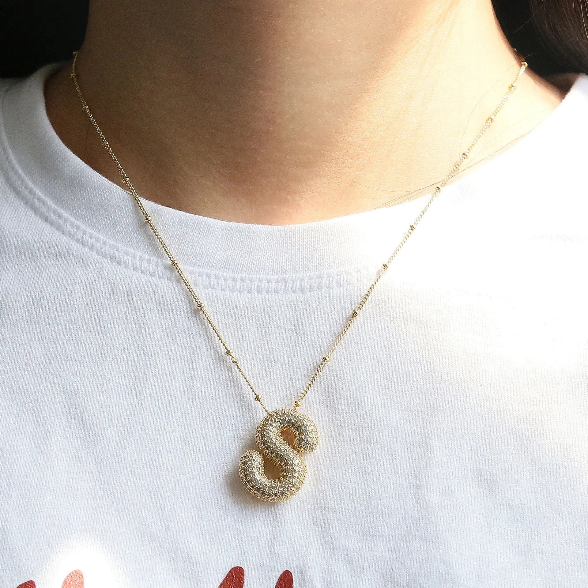 Bubble Initial Necklace